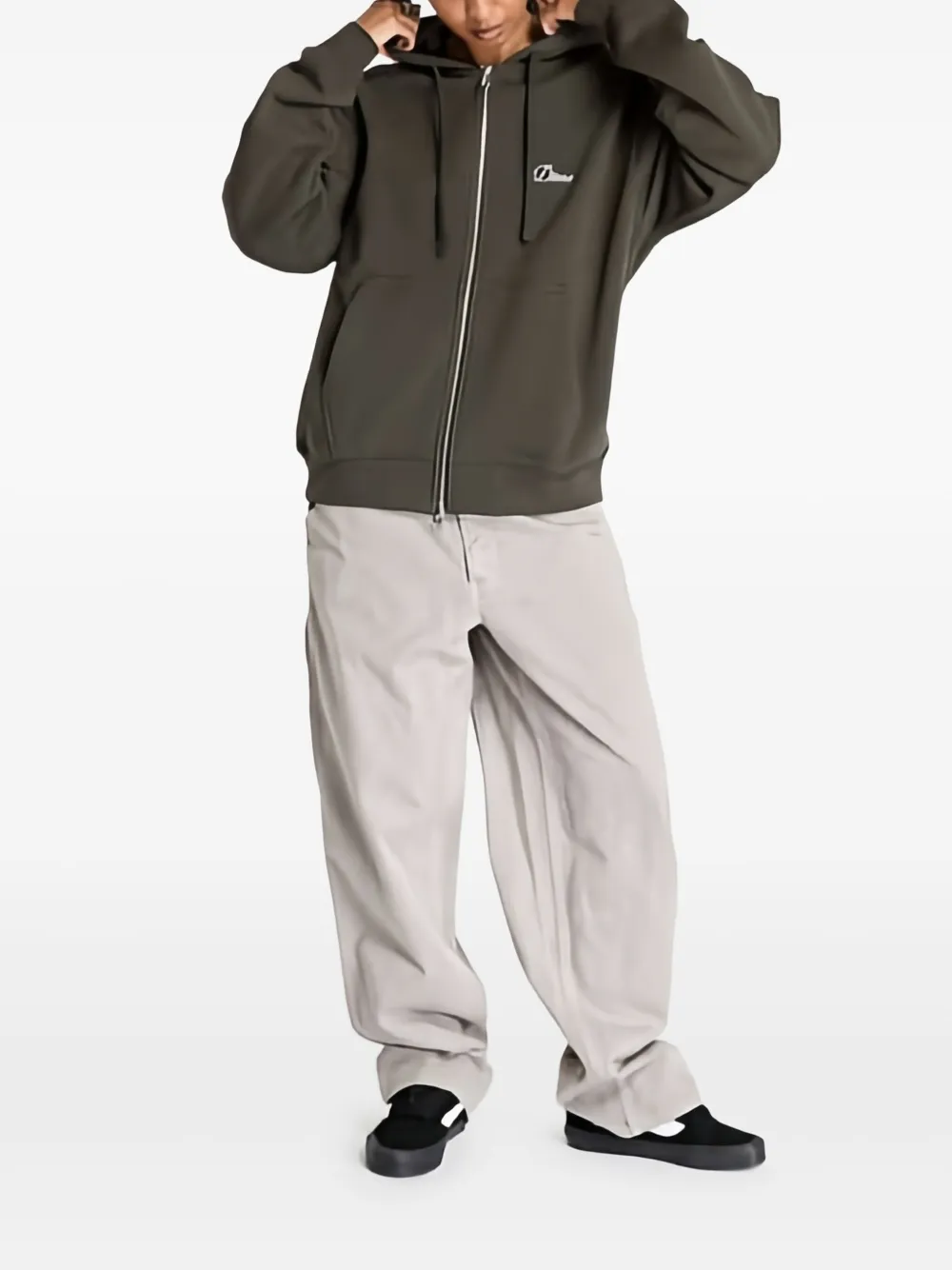 dime Cursive hoodie met rits Grijs