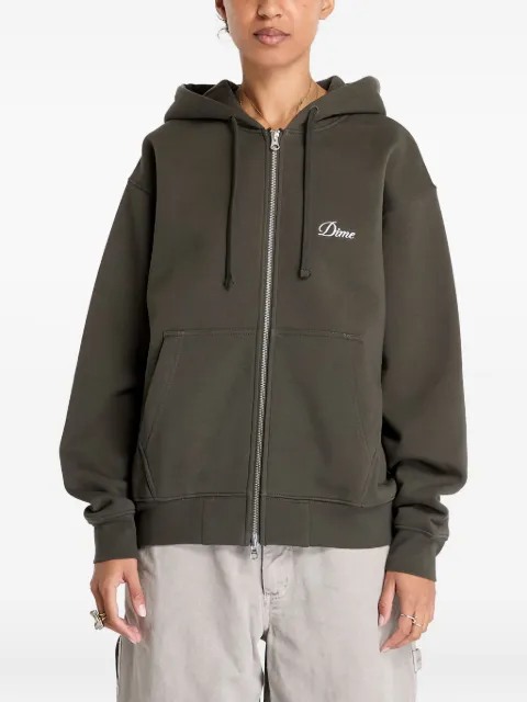 dime Cursive zip-up hoodie