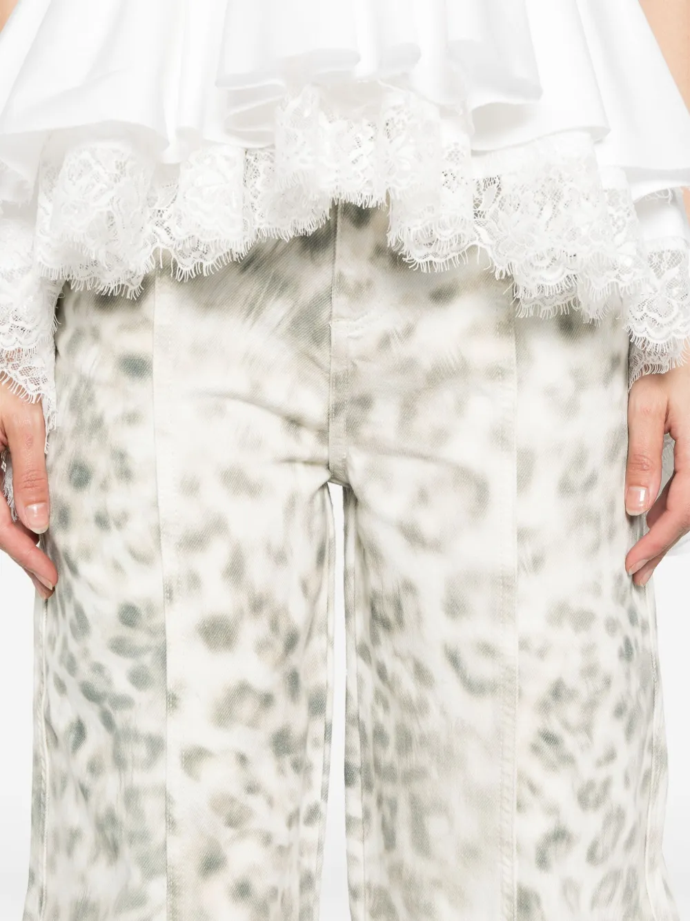 Shop Rotate Birger Christensen Printed Jeans In White