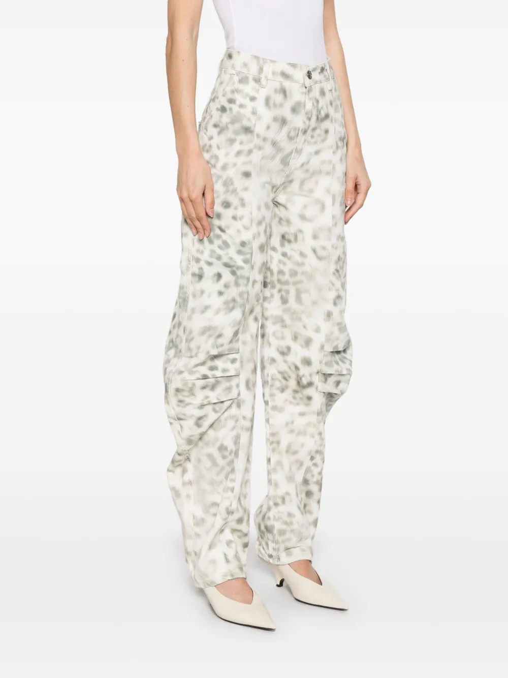 Shop Rotate Birger Christensen Printed Jeans In White