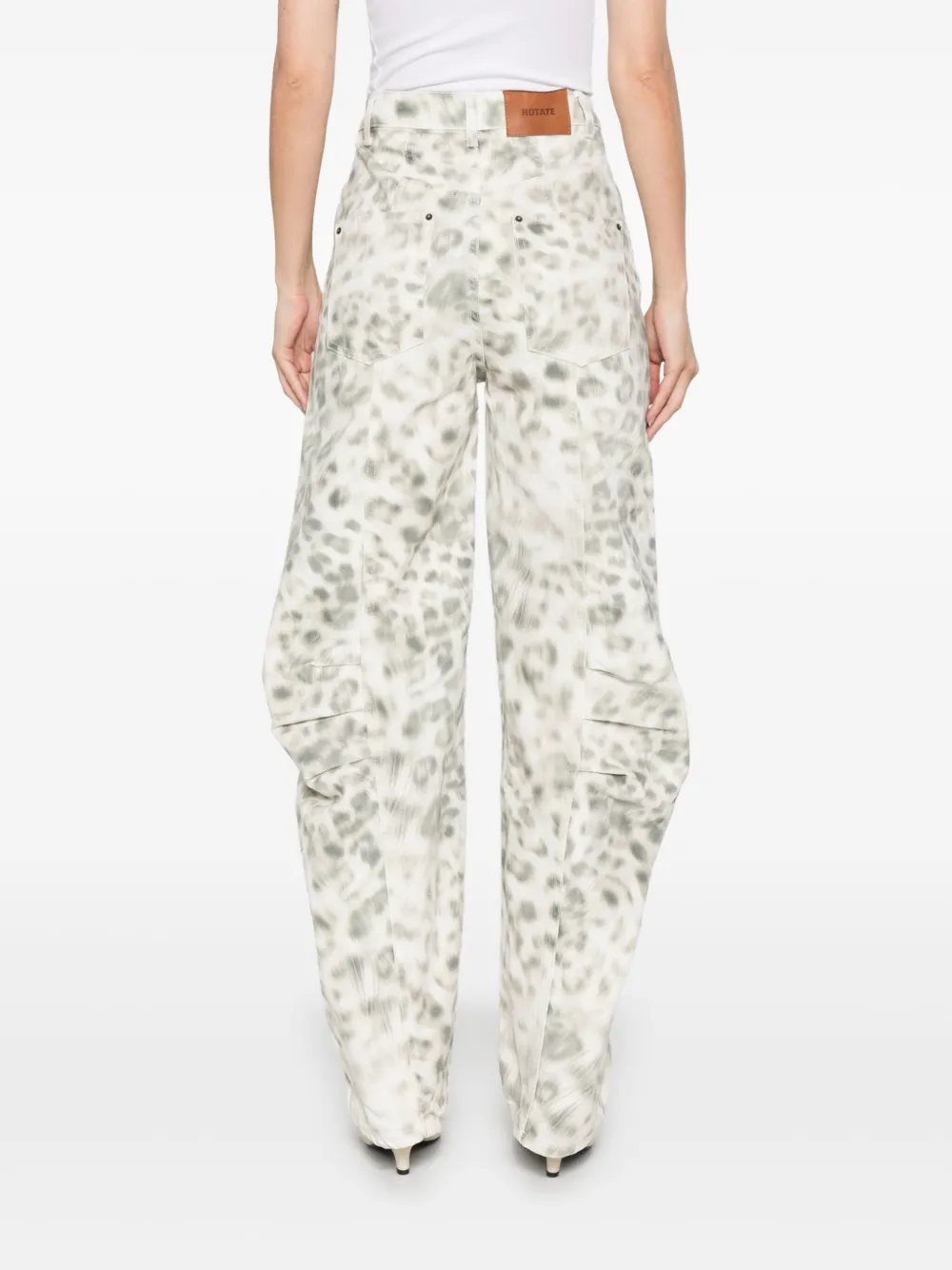 Shop Rotate Birger Christensen Printed Jeans In White
