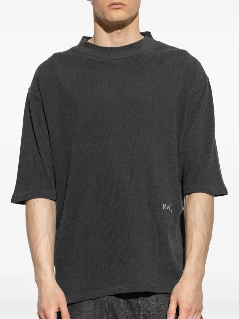 Maison Margiela Katoenen T-shirt met logoprint Zwart