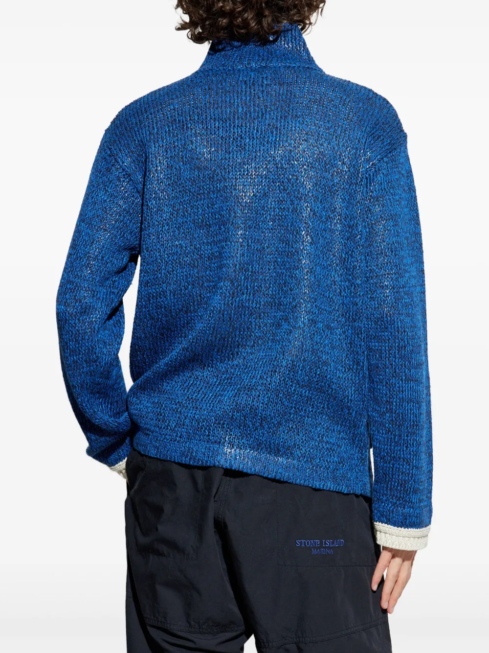 Stone Island Sweater met geborduurd logo Blauw