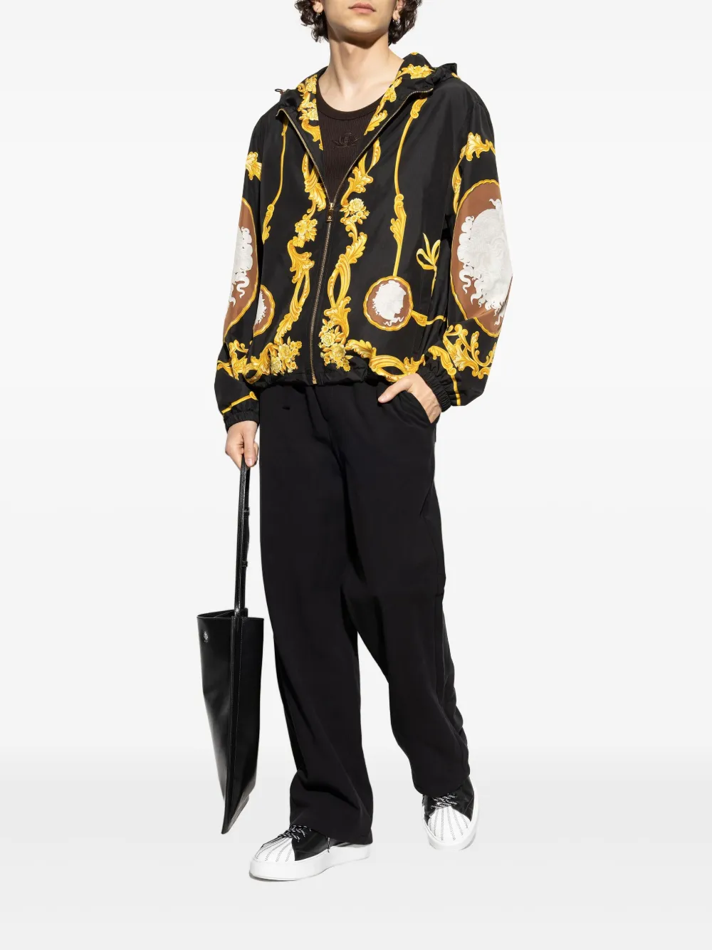 Versace Cameo jack met capuchon Zwart