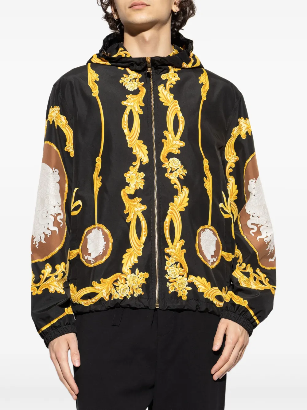 Versace Cameo jack met capuchon Zwart