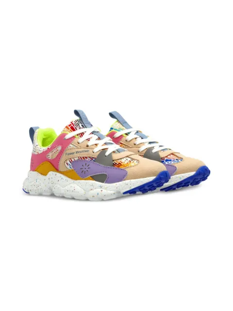 FLOWER MOUNTAIN KIDS  Saburo colour-block sneakers