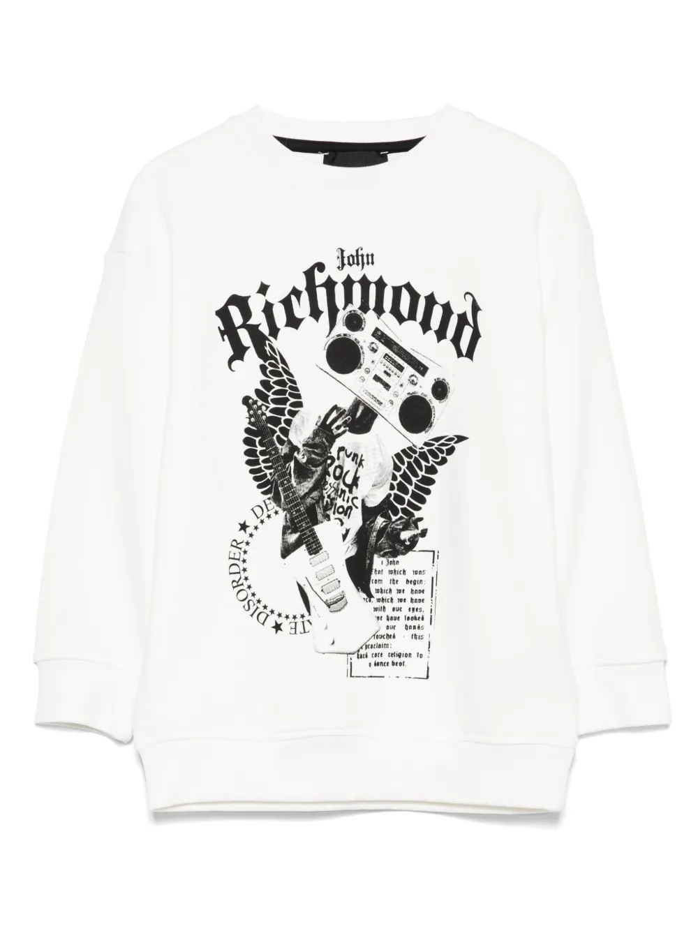 John Richmond Junior Sweater met logoprint Wit