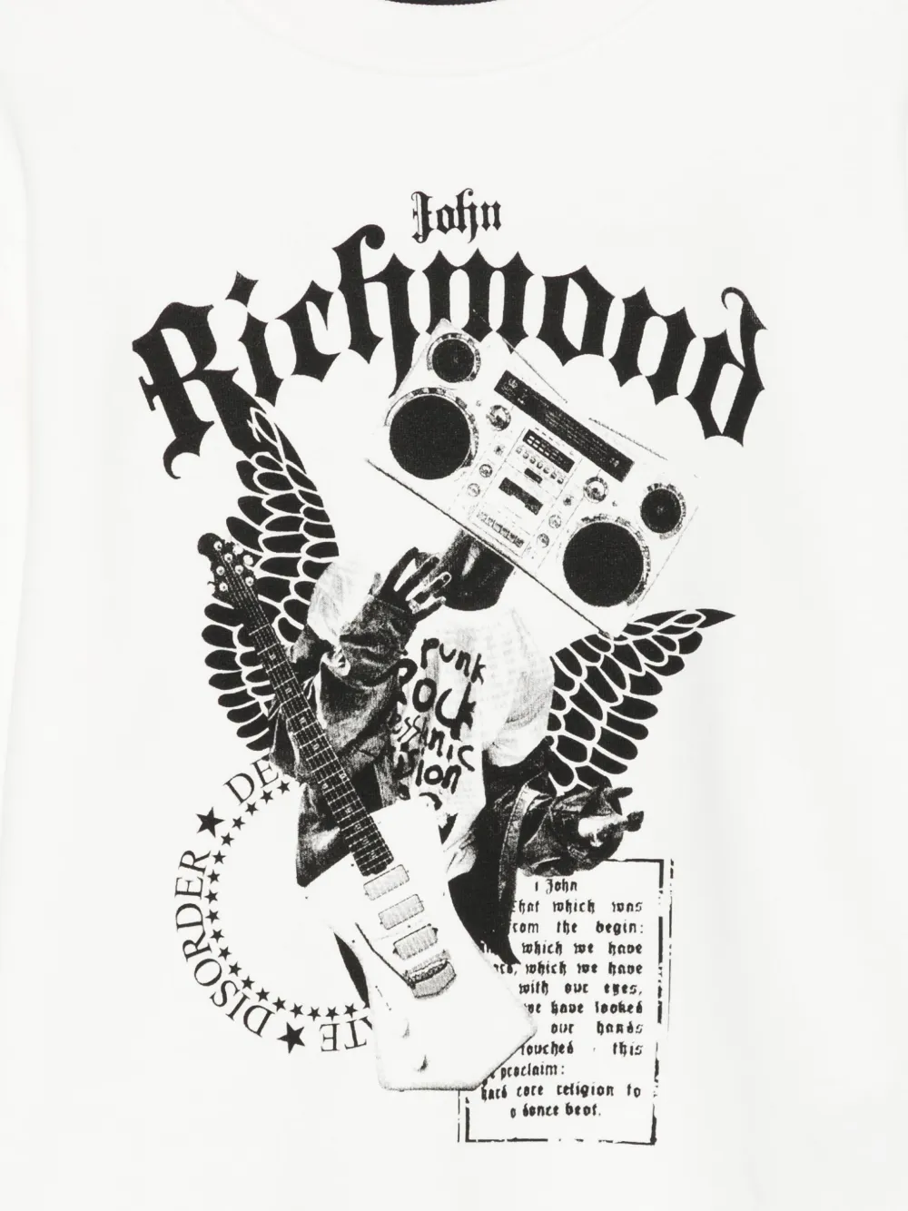 John Richmond Junior Sweater met logoprint Wit