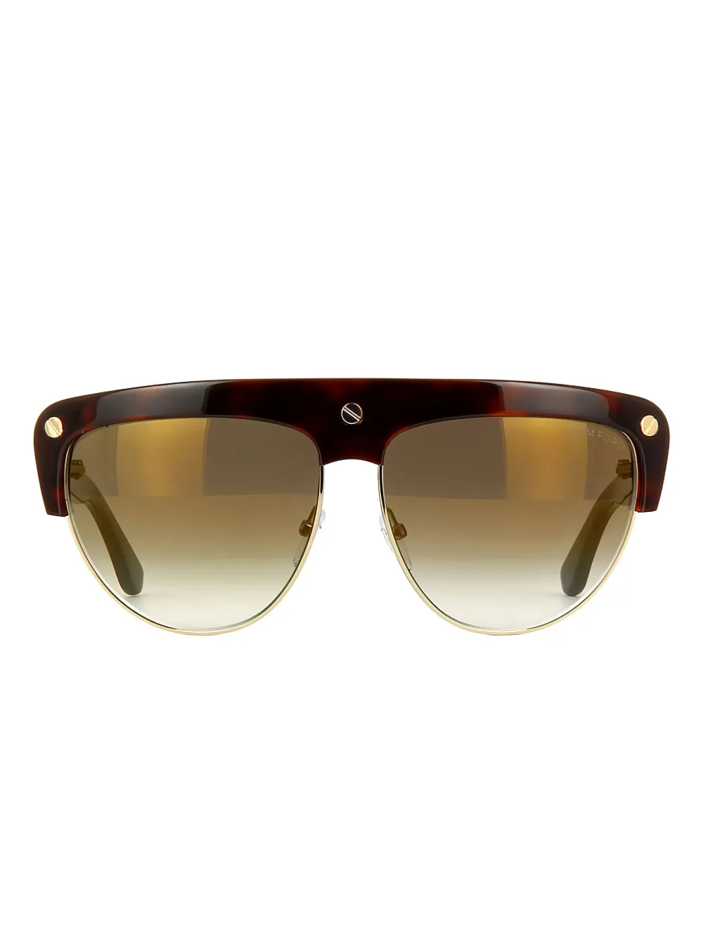 TOM FORD Zonnebril met geometrisch montuur Bruin