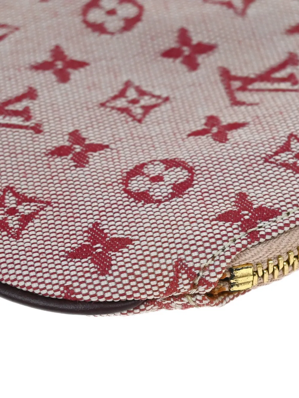 Pre-owned Louis Vuitton 2003 Monogram Porte Monnaie Coin Purse In Red