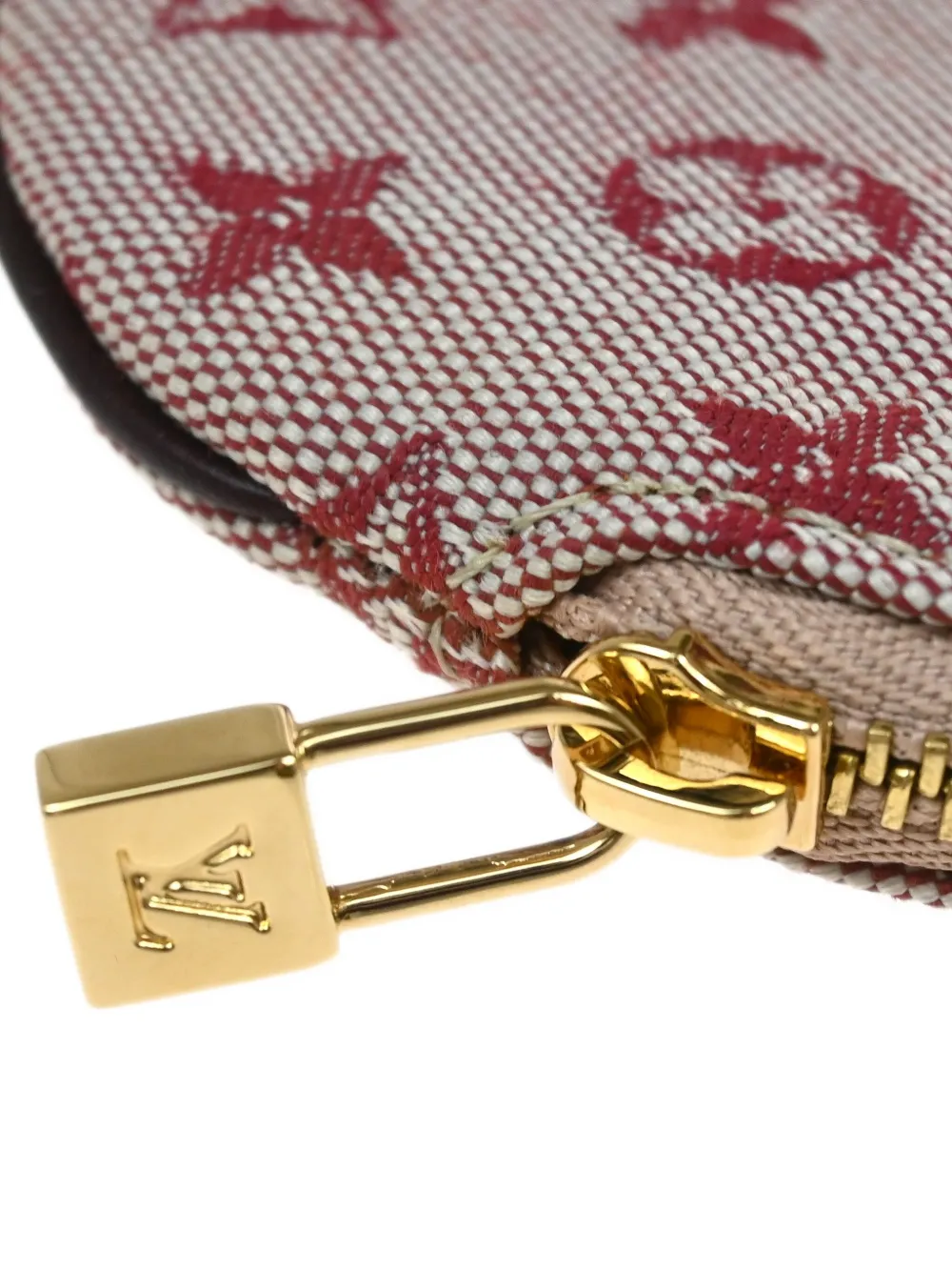 Pre-owned Louis Vuitton 2003 Monogram Porte Monnaie Coin Purse In Red