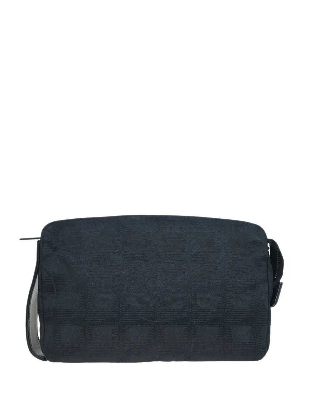 CHANEL Pre-Owned 2002 ジャカード トラベルポーチ - ブラック CHANEL Pre-Owned 2002 ジャカード トラベルポーチ - ブラック