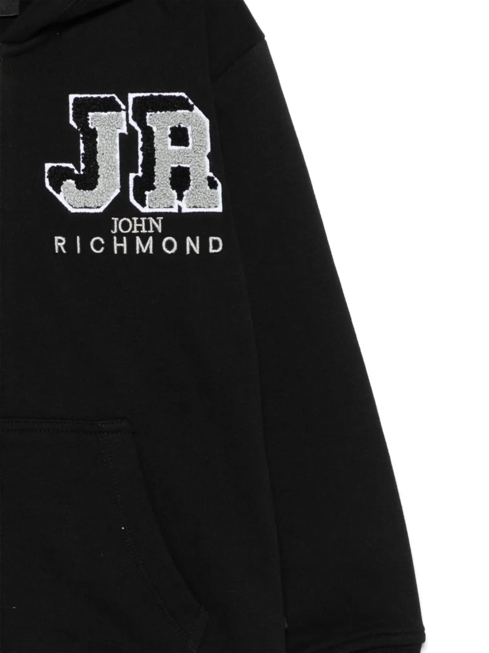 John Richmond Junior Hoodie met geborduurd logo Zwart