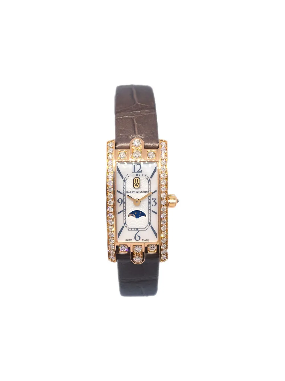 Harry Winston 2018 アベニューC ミニ ムーンフェイズ 32mm - ホワイト Harry Winston 2018 アベニューC ミニ ムーンフェイズ 32mm - ホワイト