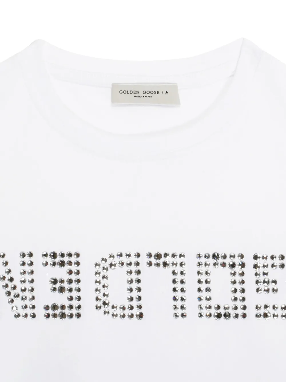 Golden Goose Kids T-shirt verfraaid met logo Wit