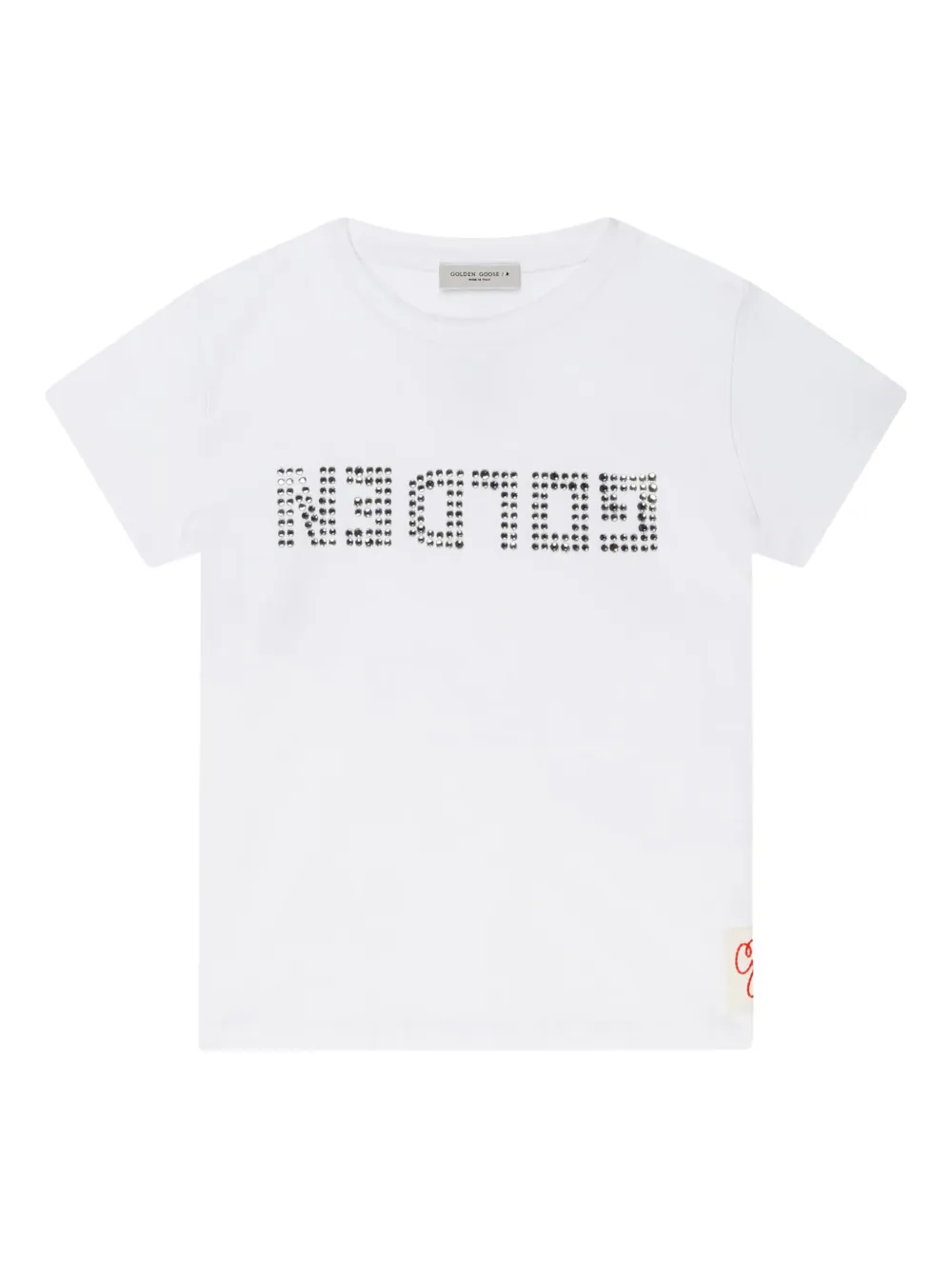 Golden Goose Kids T-shirt verfraaid met logo Wit