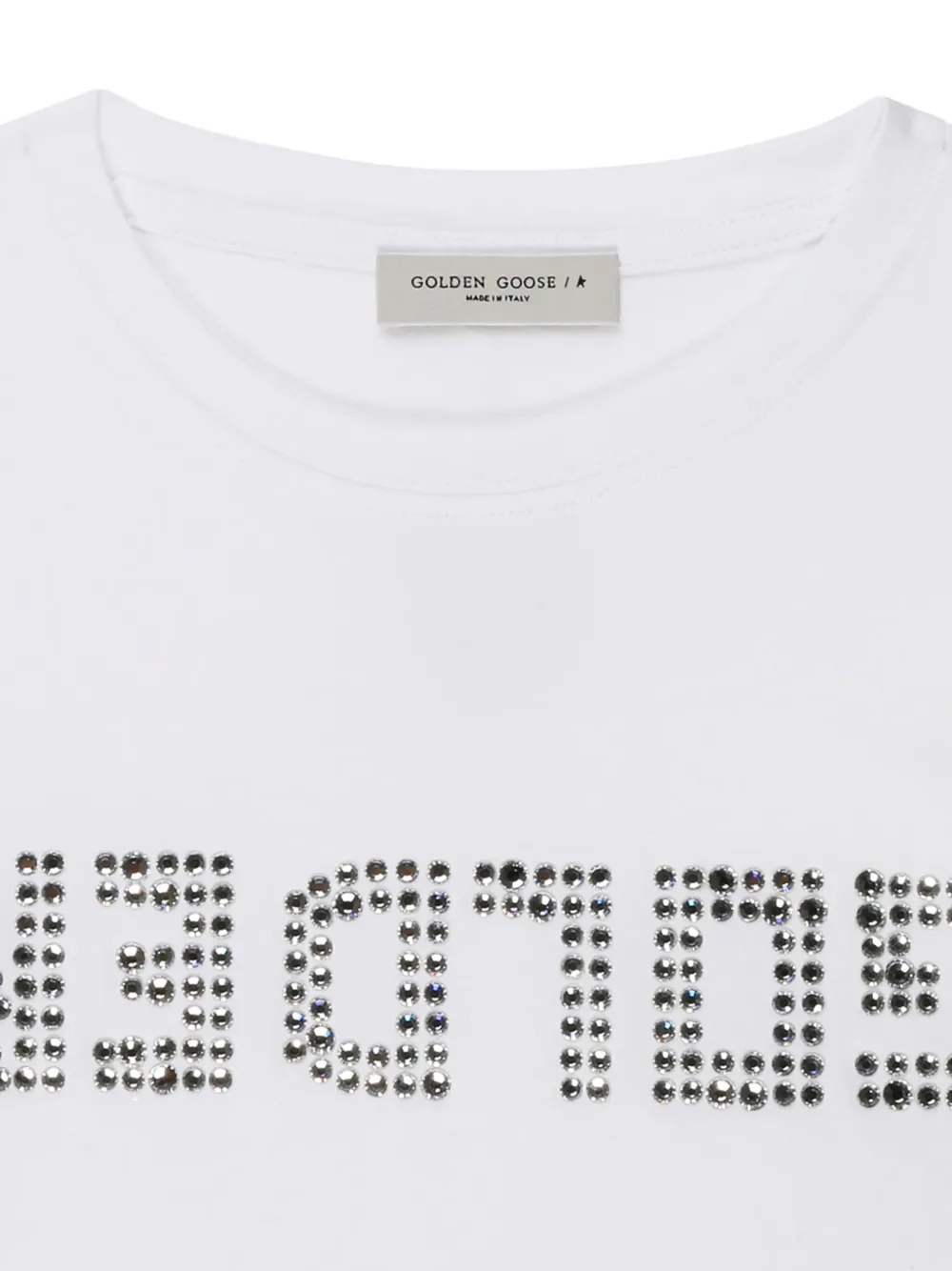 Golden Goose Kids T-shirt verfraaid met logo Wit