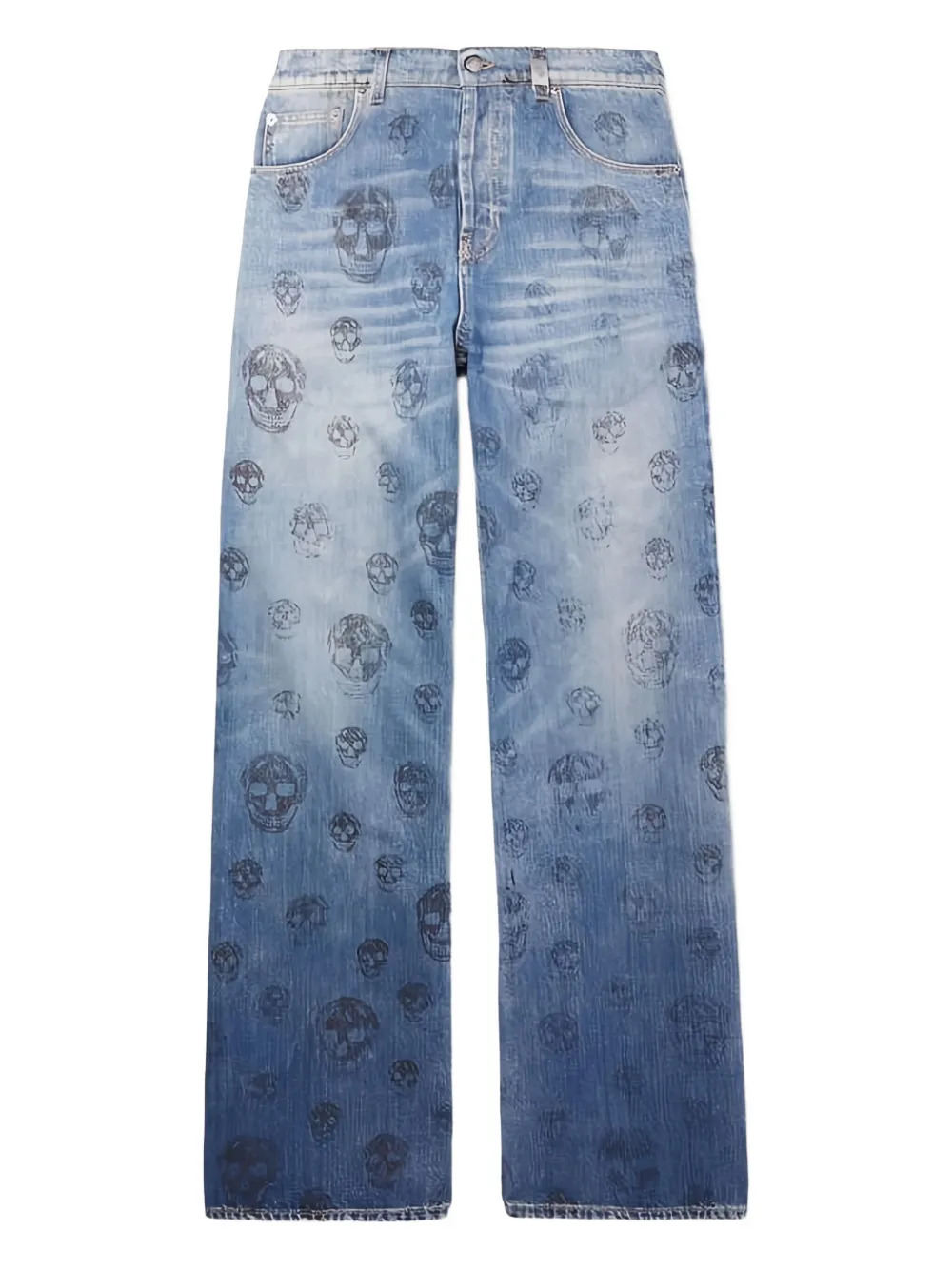 Alexander McQueen Jeans met Skull-print Blauw
