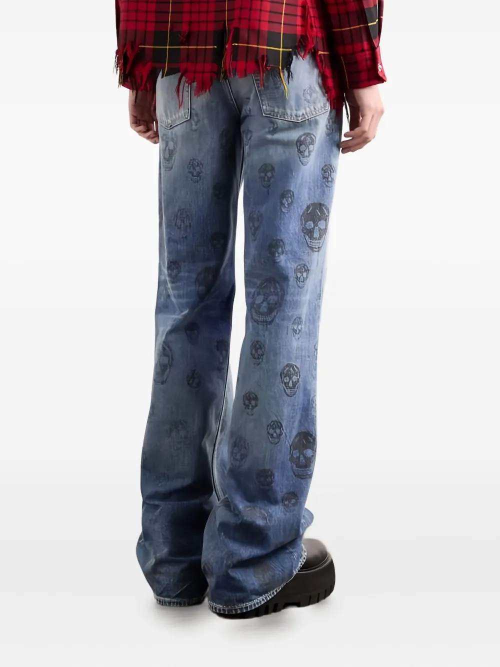 Alexander McQueen Jeans met Skull-print Blauw