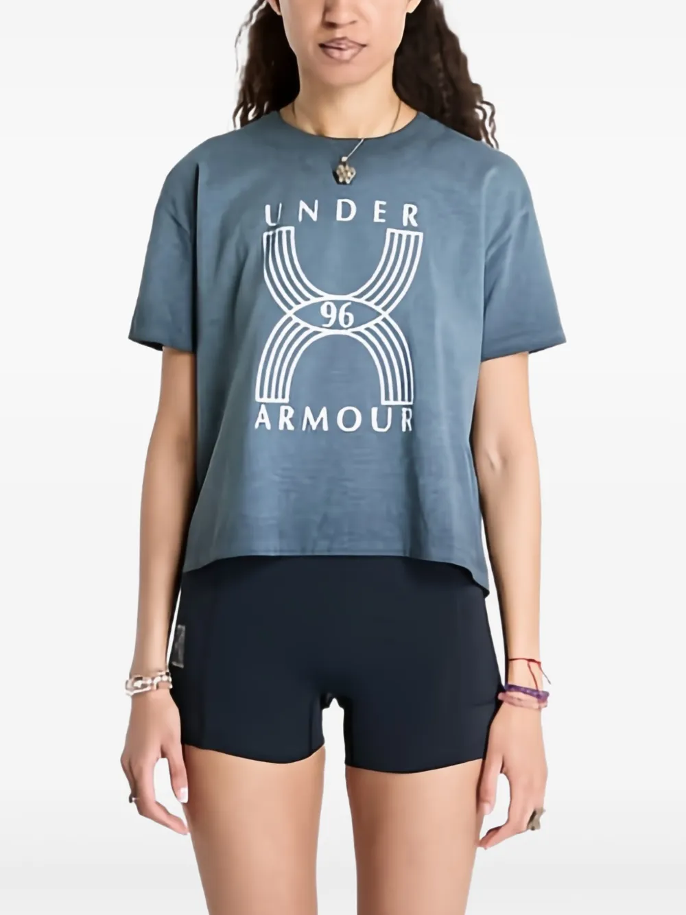 Under Armour Run 96 Graphic-print T-shirt In Blue