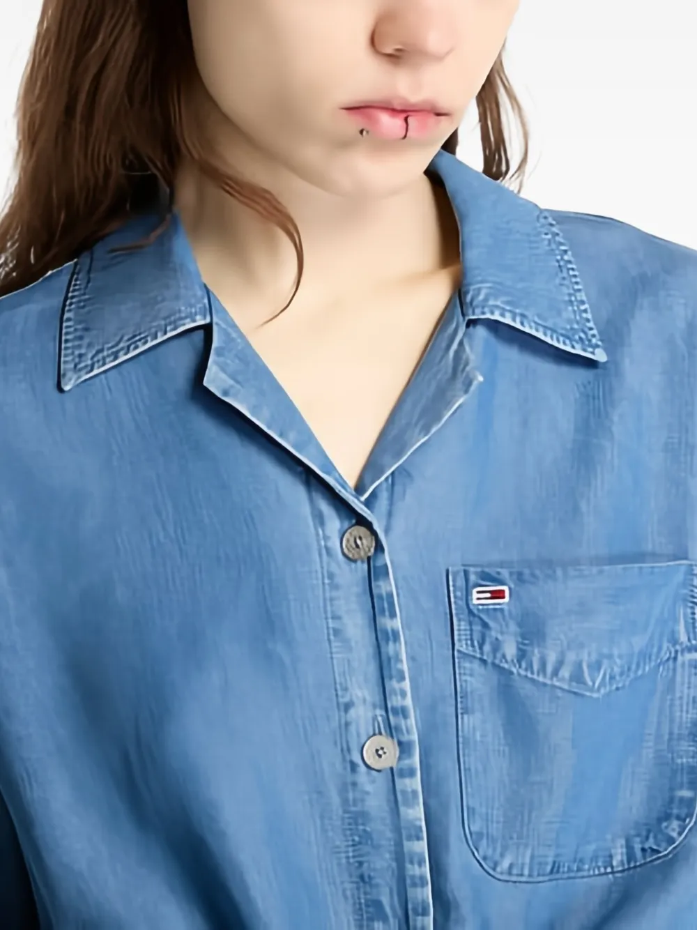 Tommy Jeans Blouse met korte mouwen Blauw