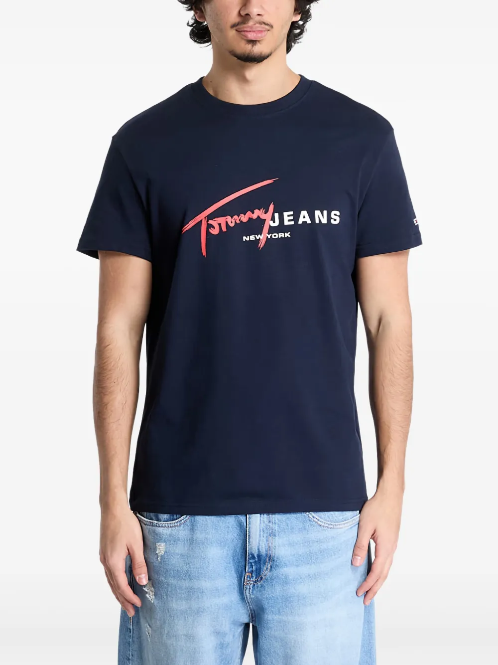 Tommy Hilfiger Camiseta com estampa de logo | Azul | Image 1