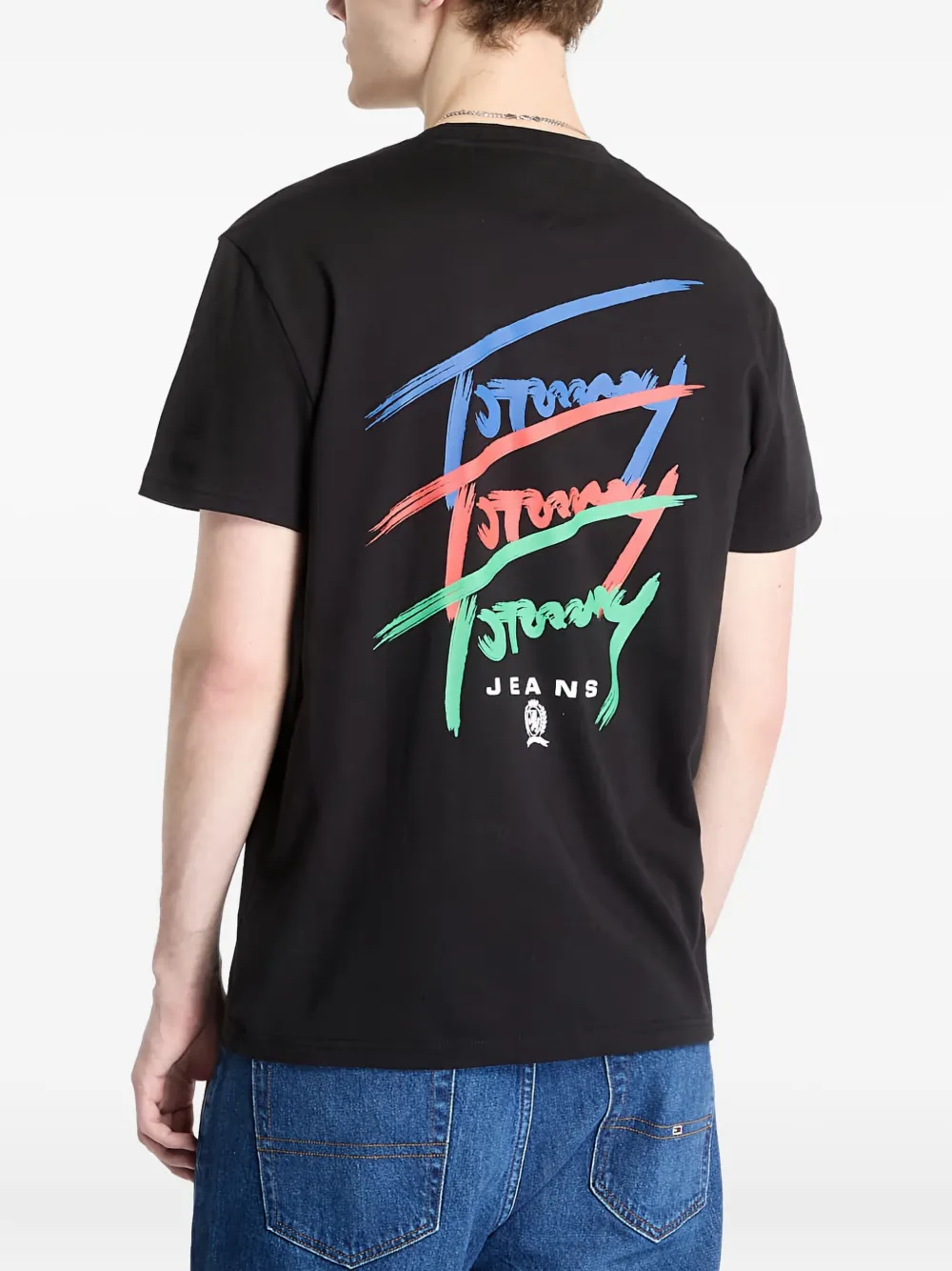 Tommy Jeans Logo-print T-shirt In Black