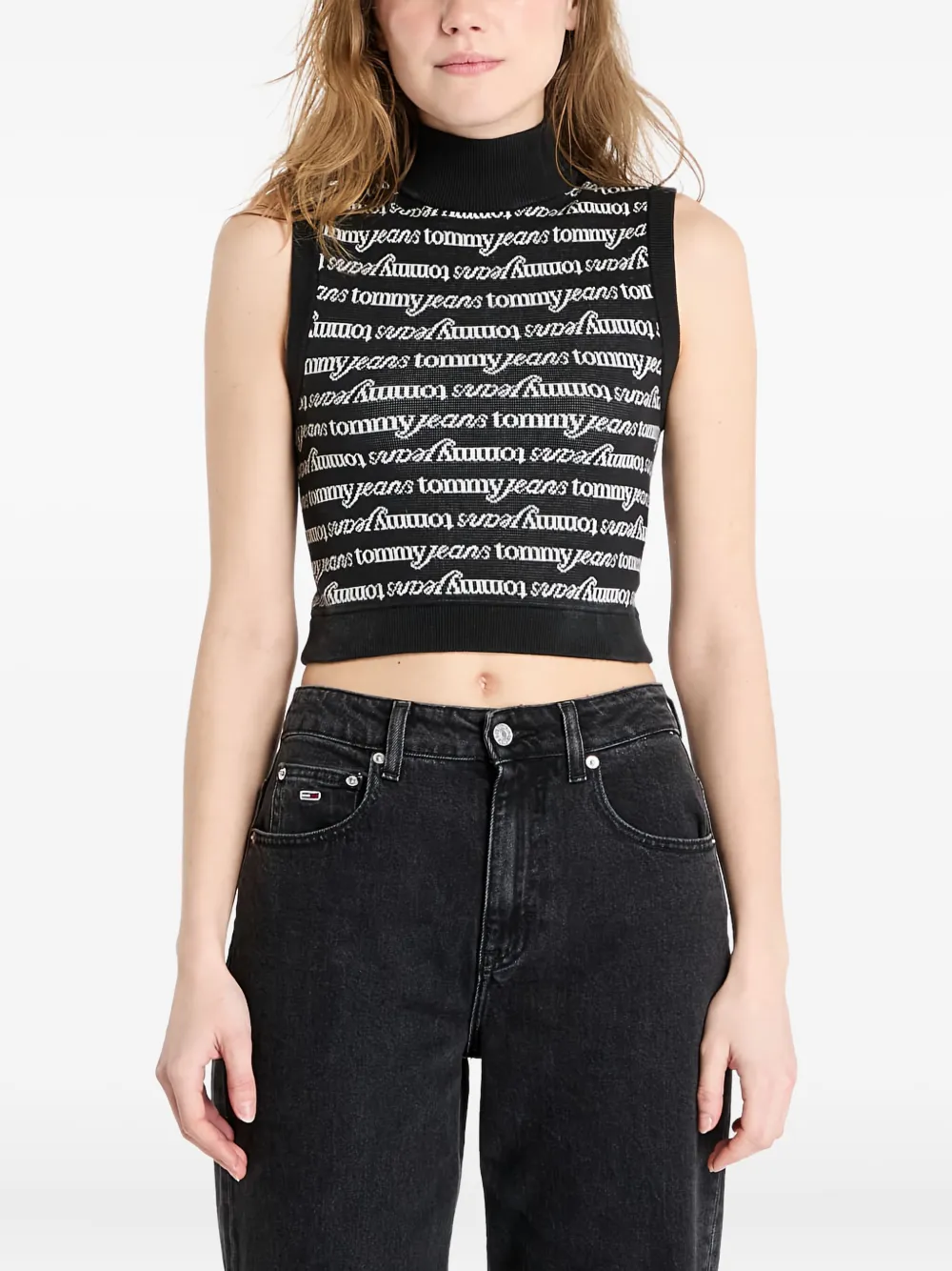 Tommy Jeans logo-print top | Black | Image 1
