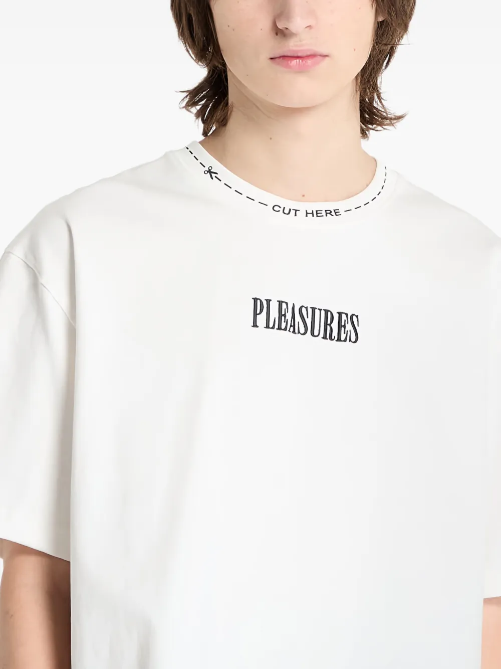 Pleasures Cut Here T-shirt Wit