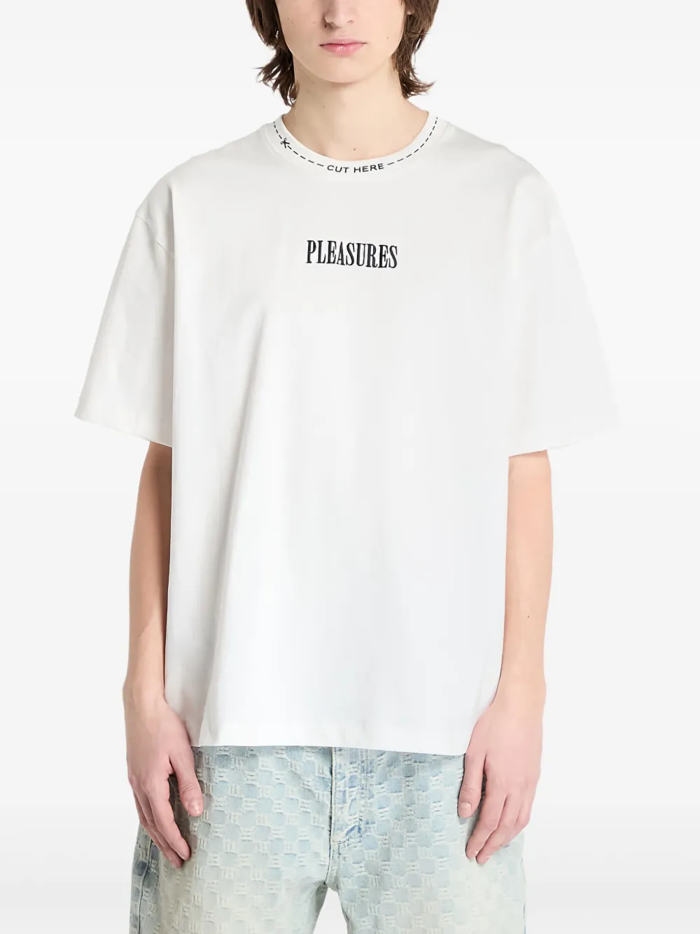 Pleasures Cut Here T-shirt Wit