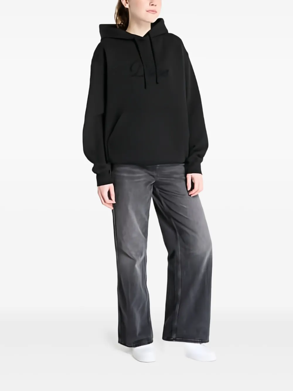 dime Hoodie met logoprint Zwart