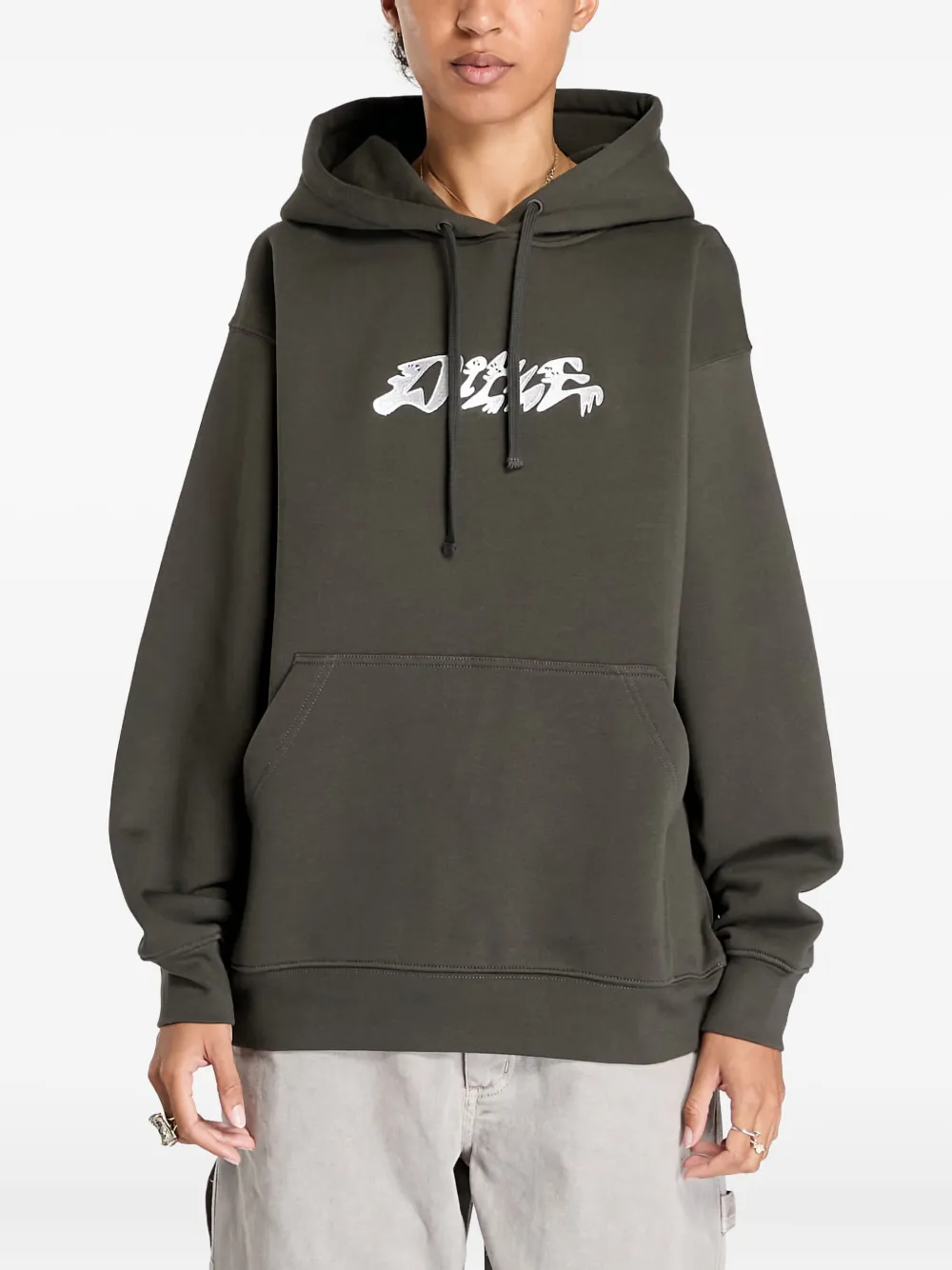 dime Happy hoodie met grafische print Zwart