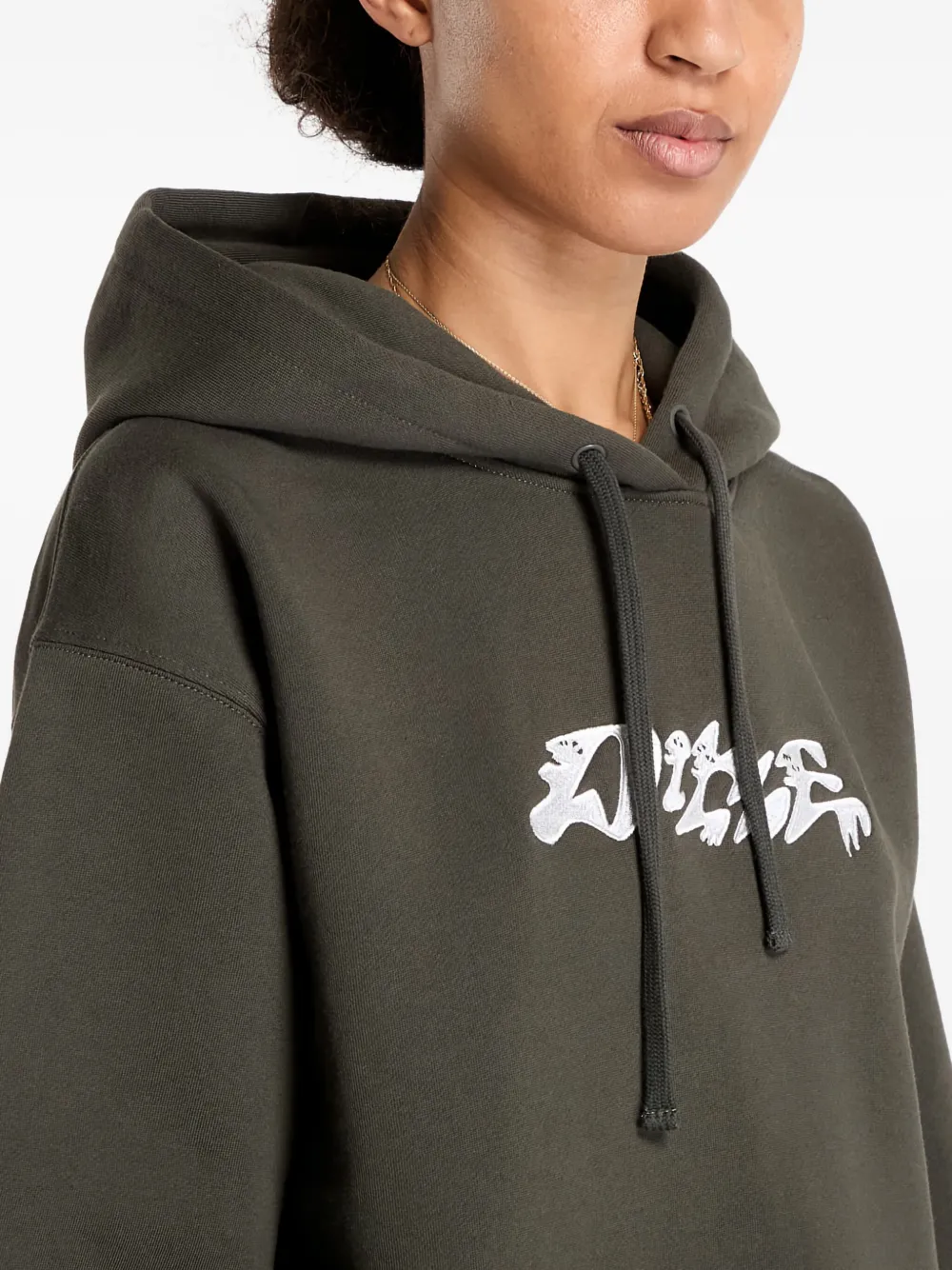 dime Happy hoodie met grafische print Zwart