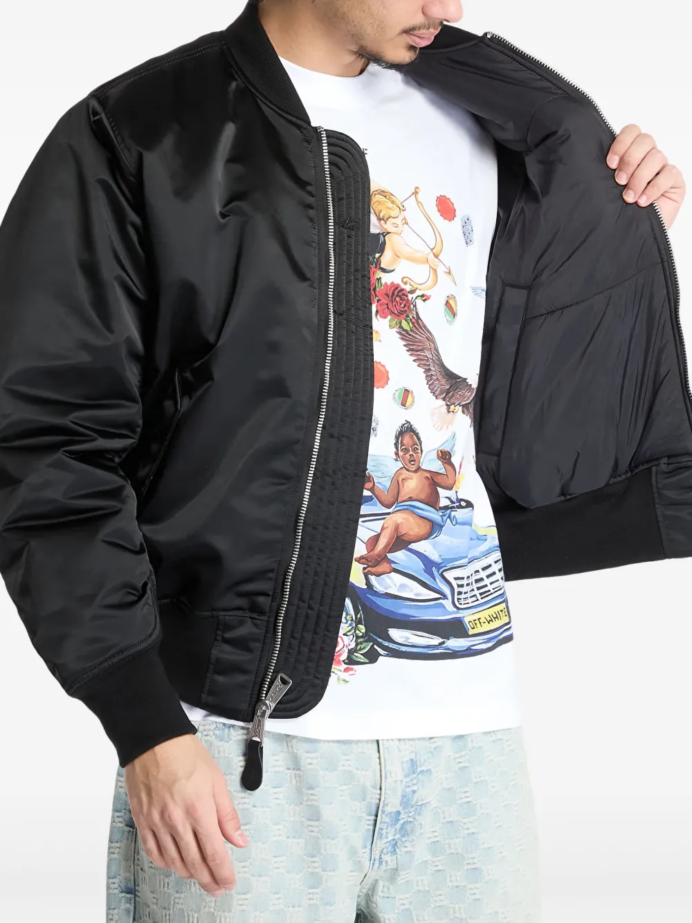 Alpha Industries Bomberjack met rits Zwart