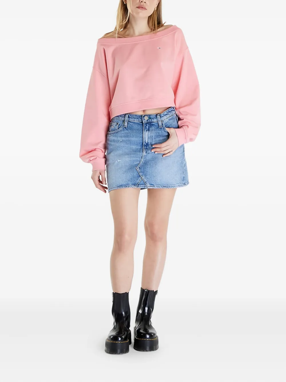 Tommy Hilfiger Off-shoulder sweater Roze