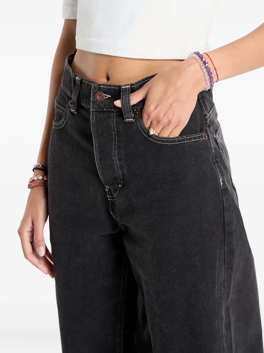 DICKIES Thomasville high-waisted jeans Zwart