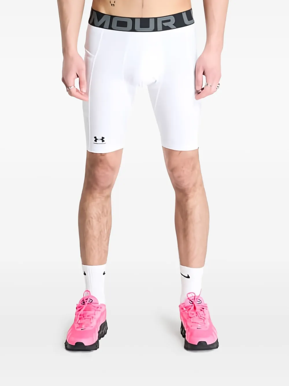 Under Armour Logo-waistband Shorts In Gold
