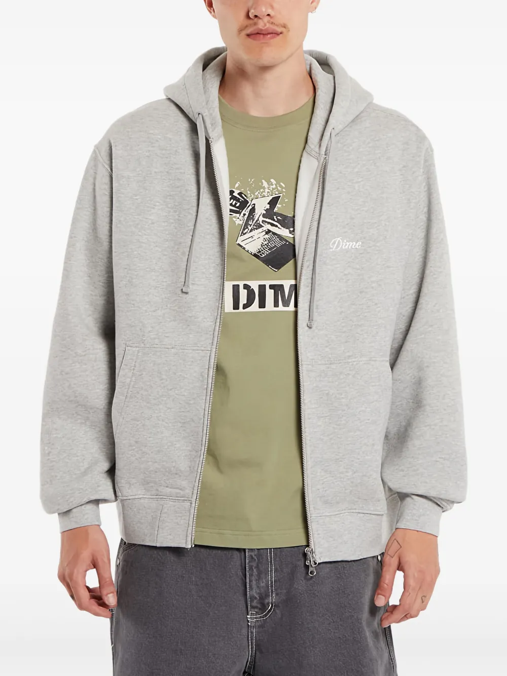 Cursive zip-up hoodie