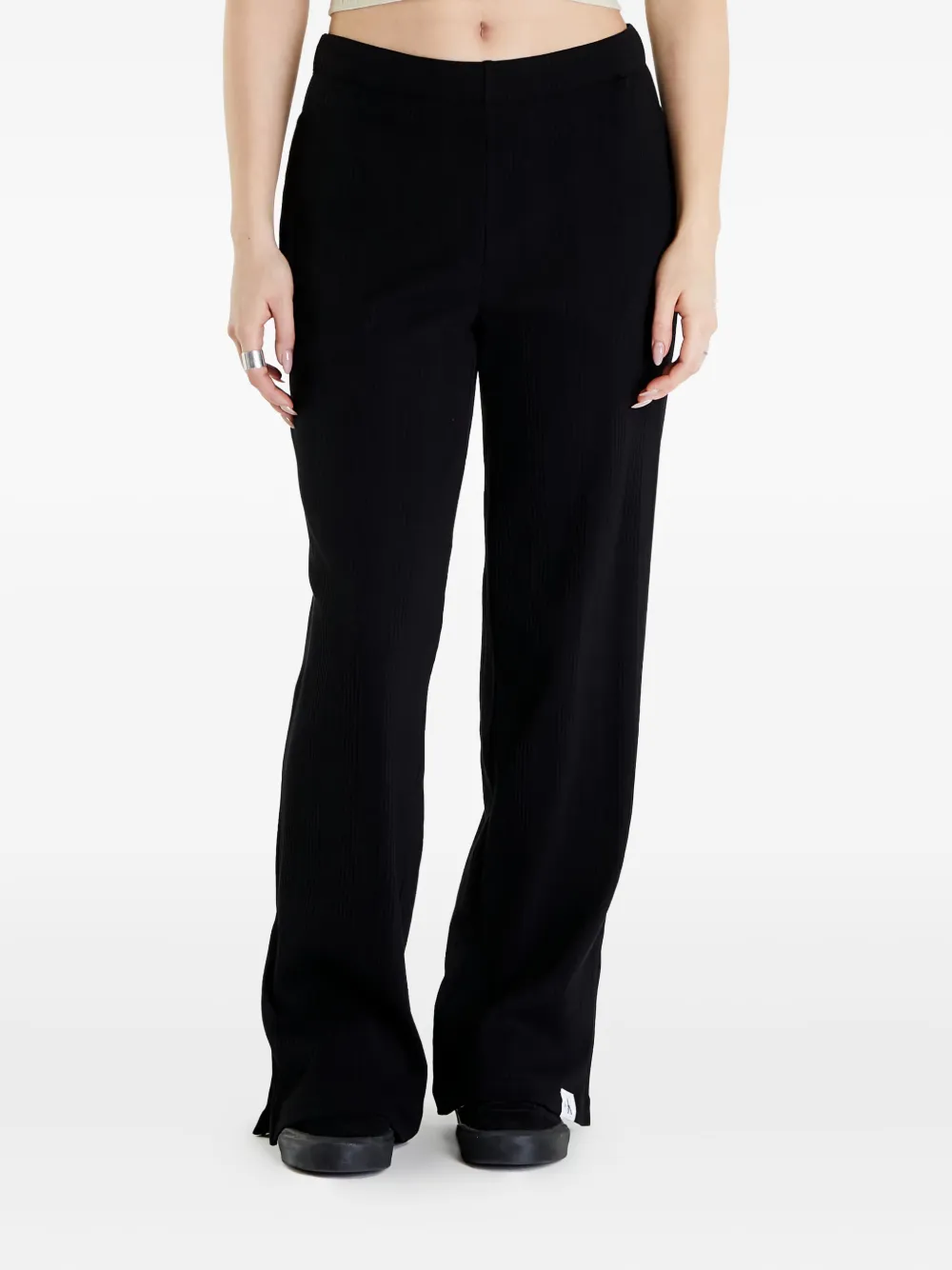 Calvin Klein ribbed side-pocket trousers | Black | Image 1