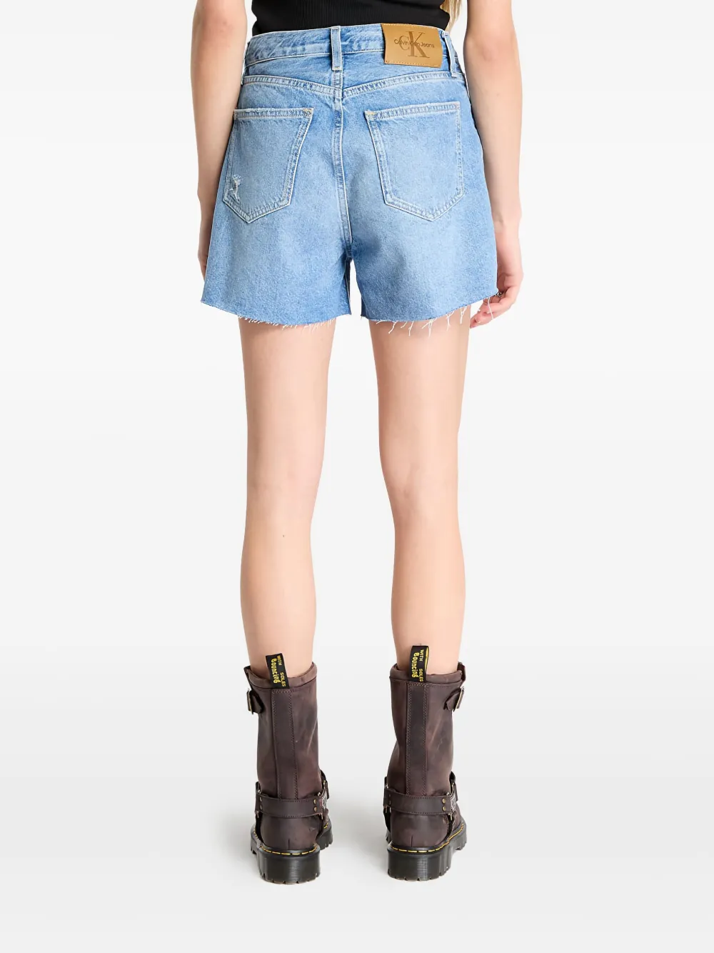 CALVIN KLEIN DISTRESSED DENIM SHORTS 
