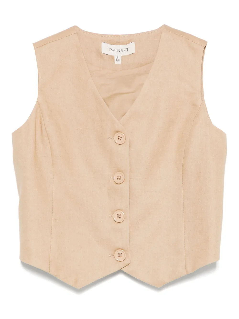 TWINSET Kids Gilet met logoplakkaat Bruin