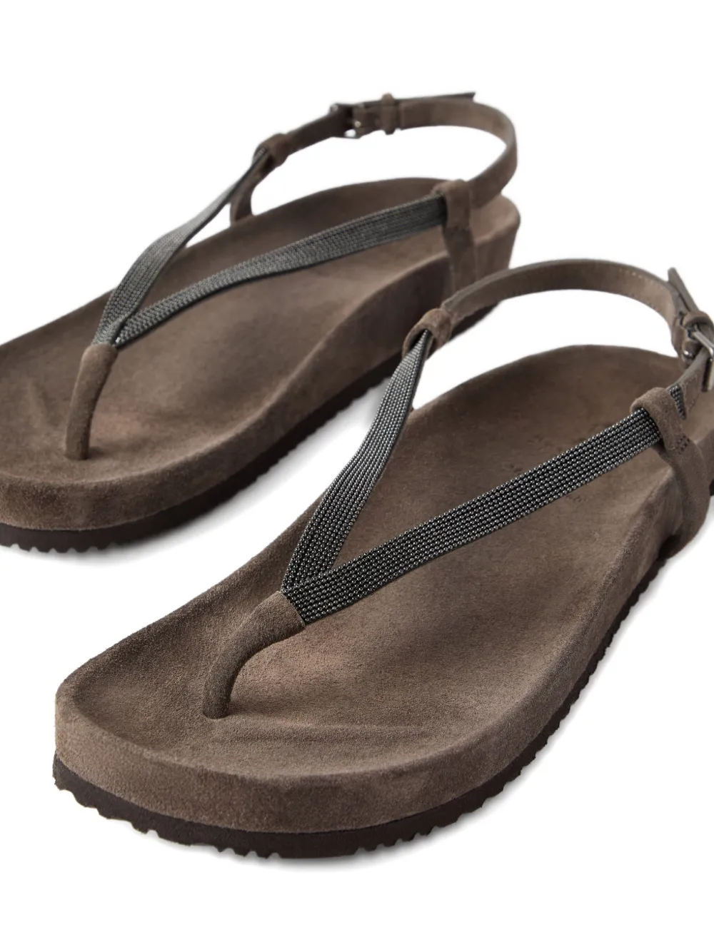 Brunello Cucinelli leather sandals Brown