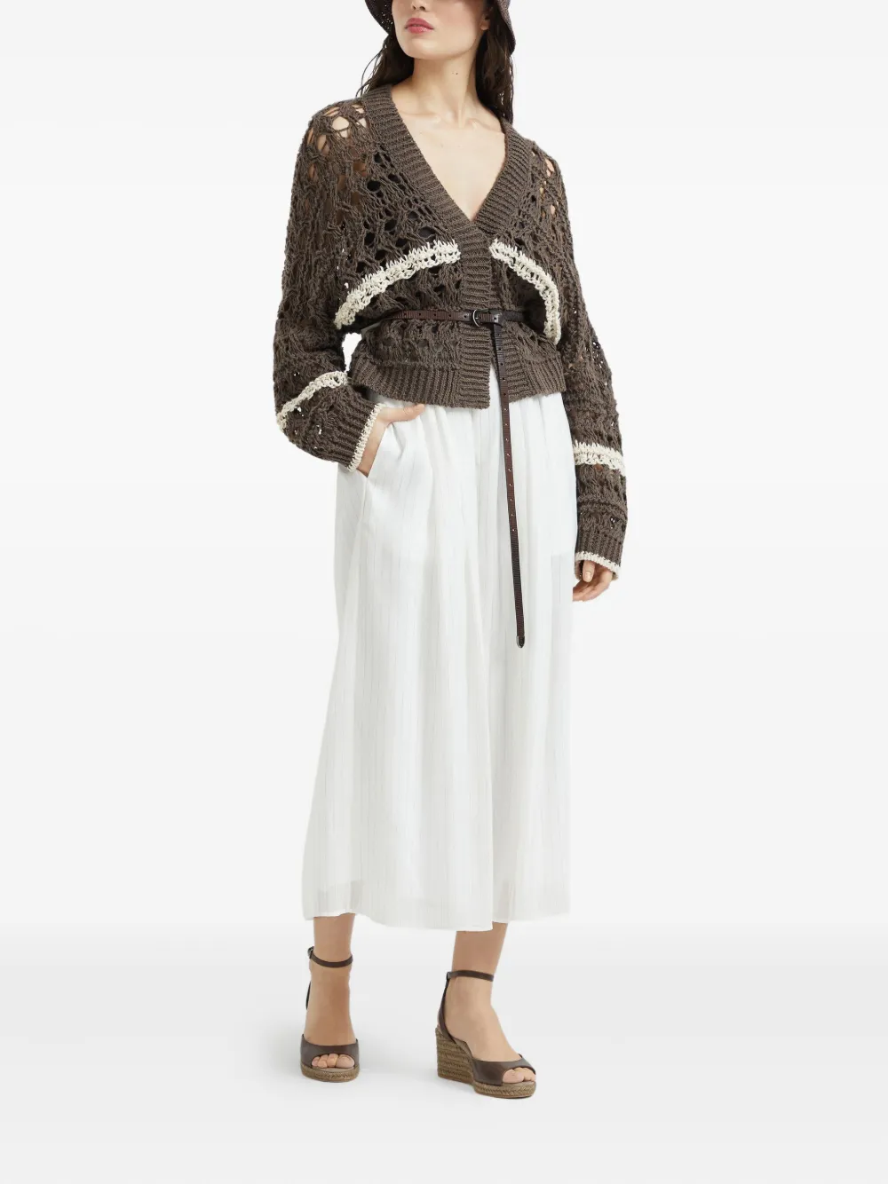 Brunello Cucinelli Katoenen midi-rok - Wit