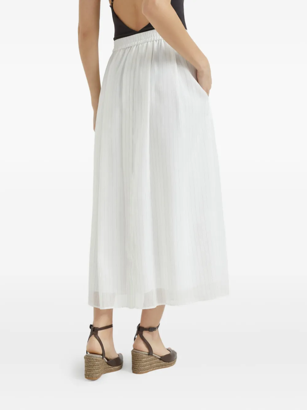 Brunello Cucinelli Katoenen midi-rok Wit