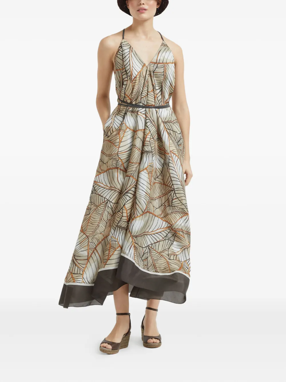 Brunello Cucinelli Jurk met kettingdetail - Beige