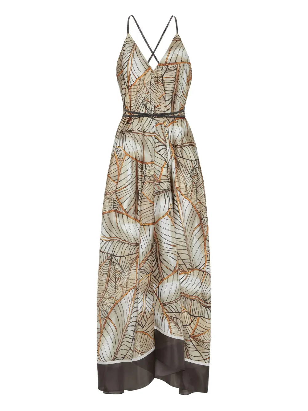 Brunello Cucinelli Jurk met kettingdetail Beige