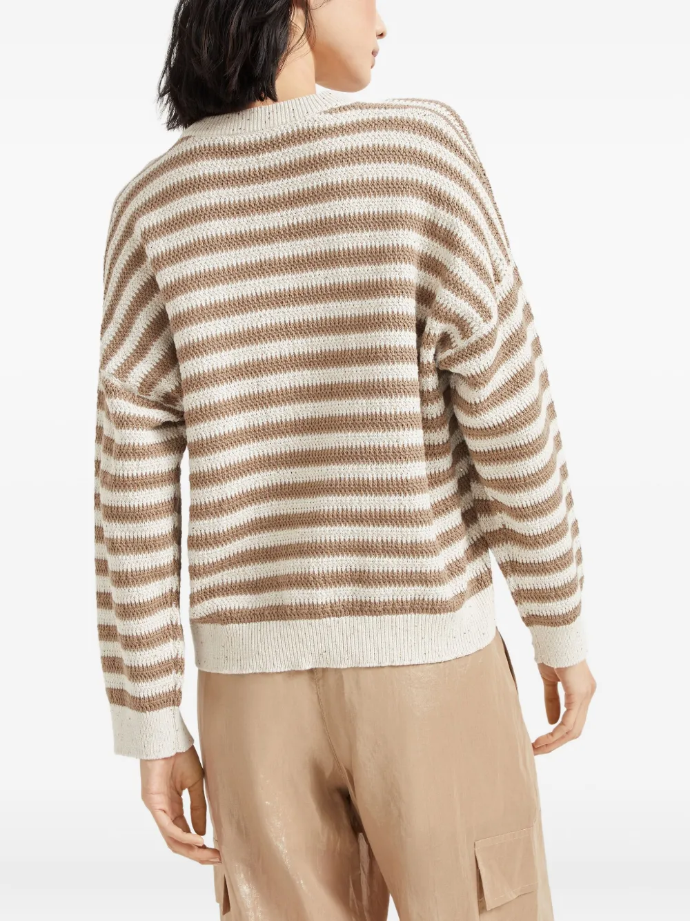 Brunello Cucinelli Gestreepte trui Beige