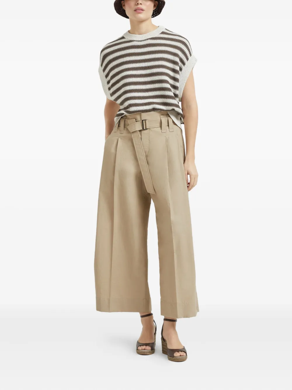 Brunello Cucinelli Broek met ceintuur - Beige