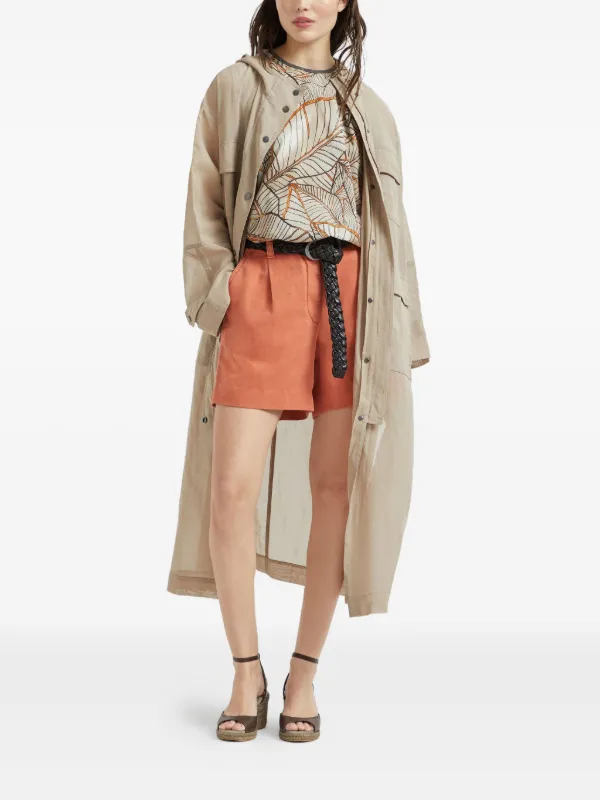 Brunello Cucinelli プリーツ ショートパンツ | オレンジ