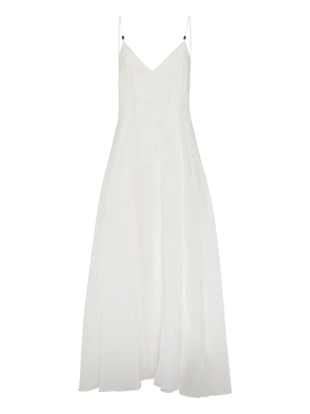 Brunello Cucinelli Organza jurk met Monili-kettingdetail Wit